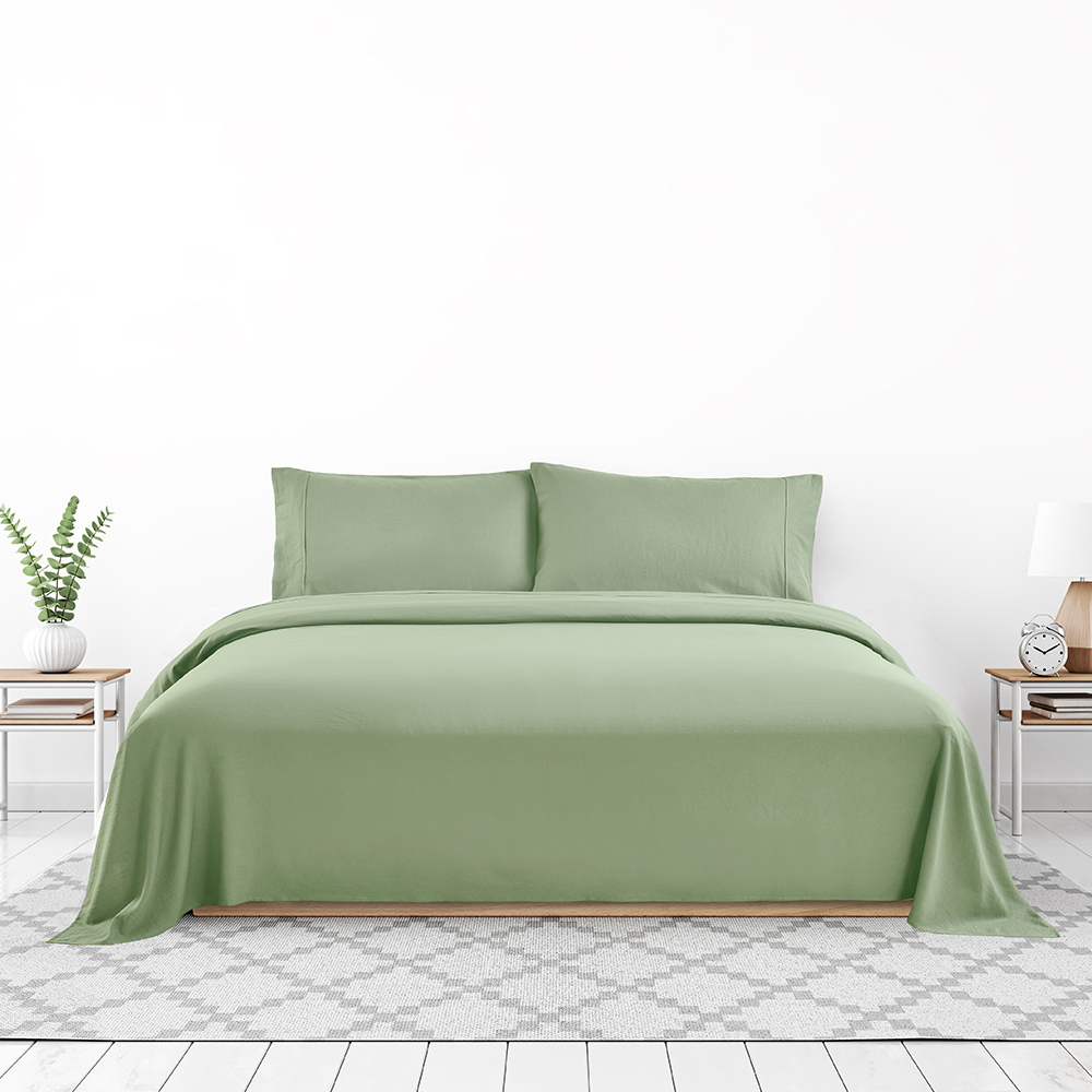 99,99% Polyester 75g/90g/100g Sheet Tempat Tidur Plain 4 Set