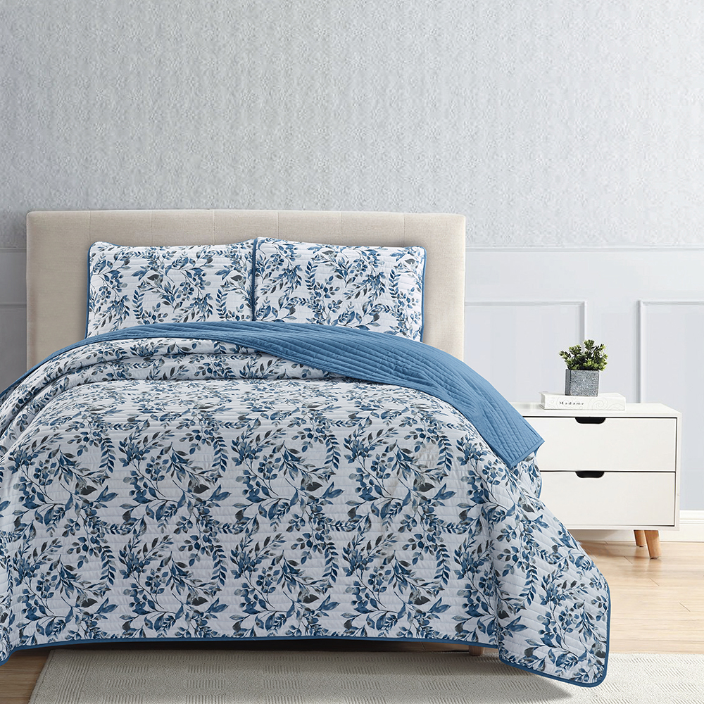 99,99% Polyester Printed Quilt Bed Cover set 3-Pieces