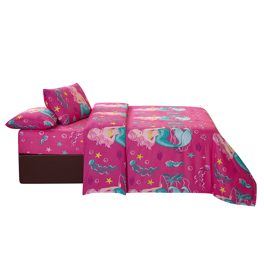 Mencetak set tempat tidur 4 pcs anak -anak